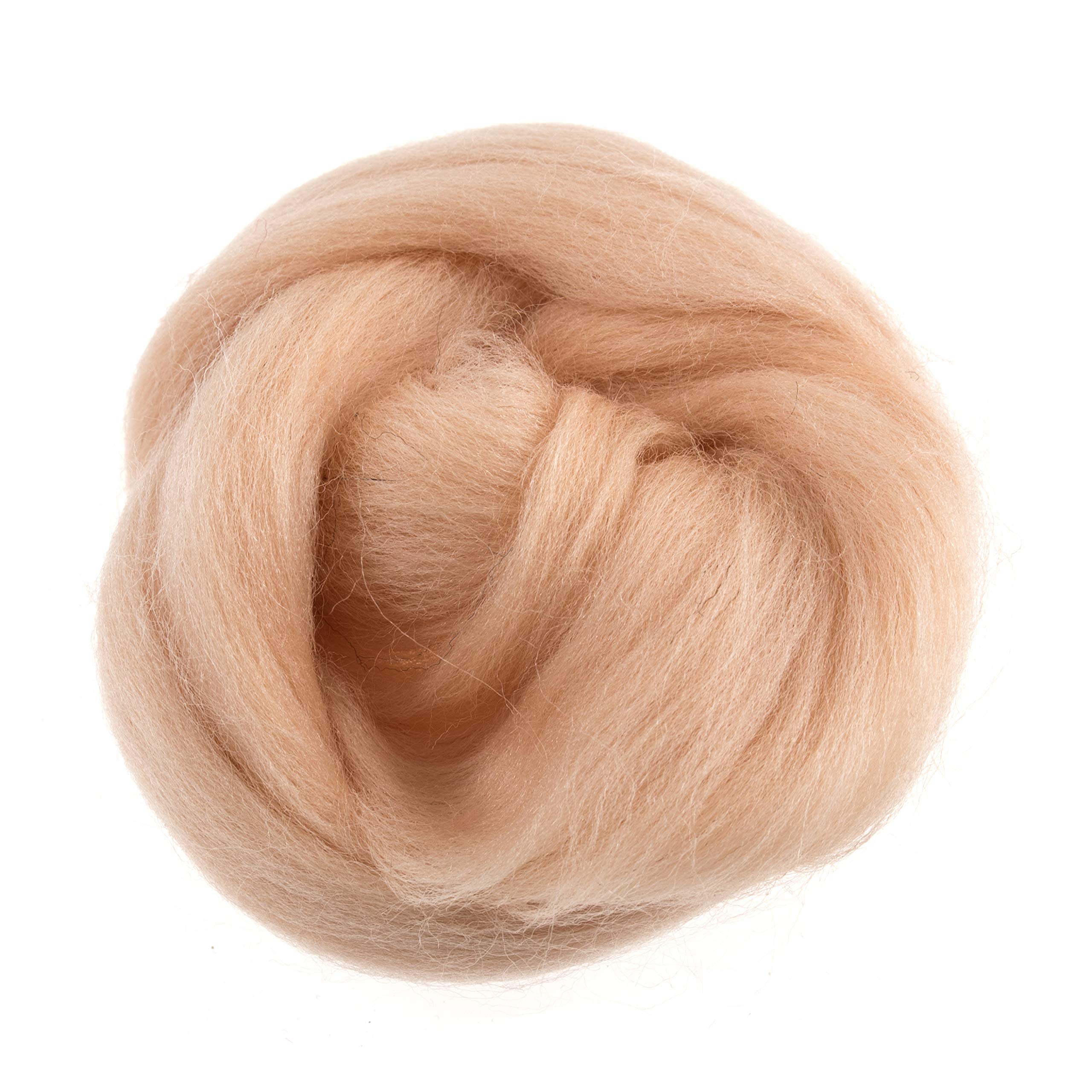 Trimits Peach Natural Felting Roving Wool, 10 G