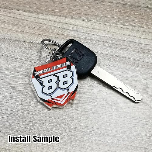 Miniatura 9 de MC MOTOPARTS Llavero de acrílico personalizado con número de carreras, accesorios para llaves, regalo de identidad, motocicleta, MX Dirt Bike Key,
