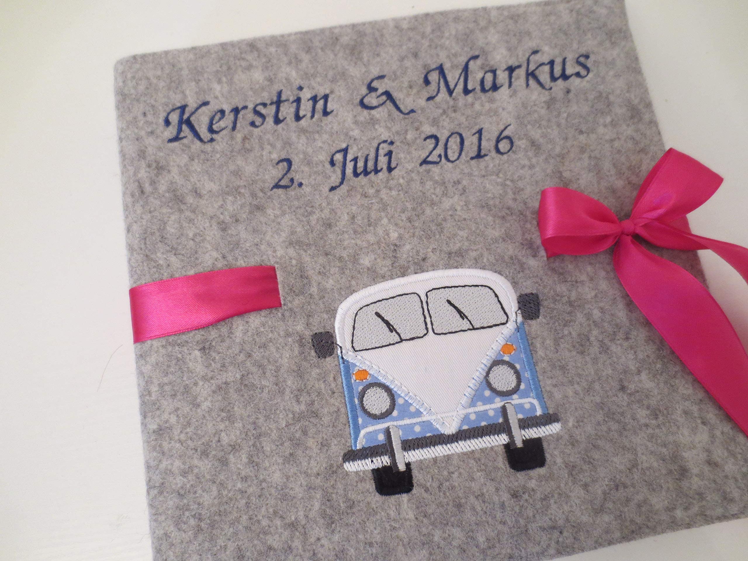 Fotoalbum Album Hochzeitsalbum Hochzeit Gästebuch Hochzeitsreise Geschenk Wollfilz Filz 26 cm x 25 cm