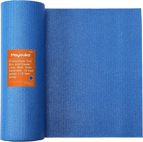 Mayouko Revestimientos para cajones de caja de herramientas, 16 pulgadas de ancho x 16 pies de largo x 0.118 in de grosor, forro profesional para