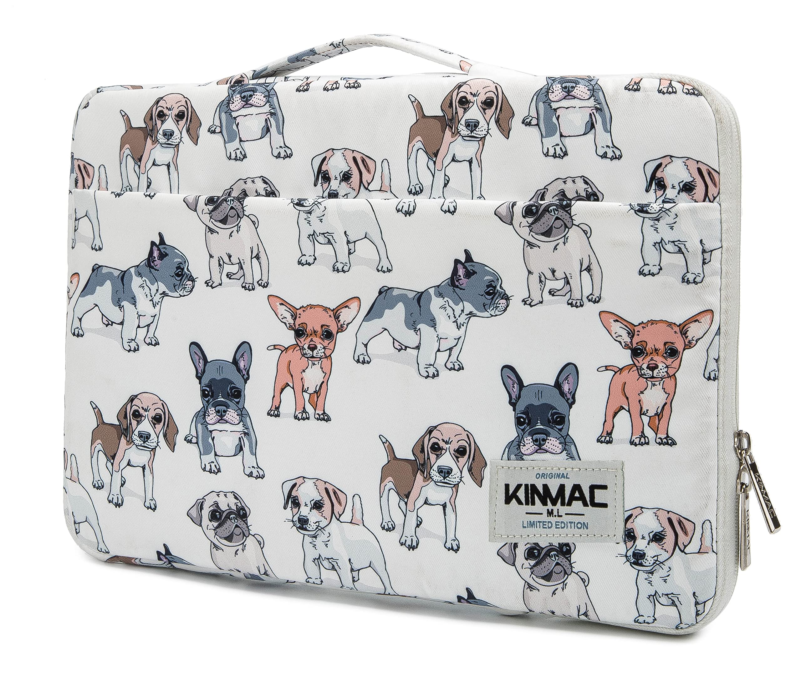 Kinmac Dogs 360° Protective Laptop Sleeve with Handle Computer Case Bag for Surface Pro,MacBook Pro 13",MacBook 12",New MacBook Air 13" Retina and