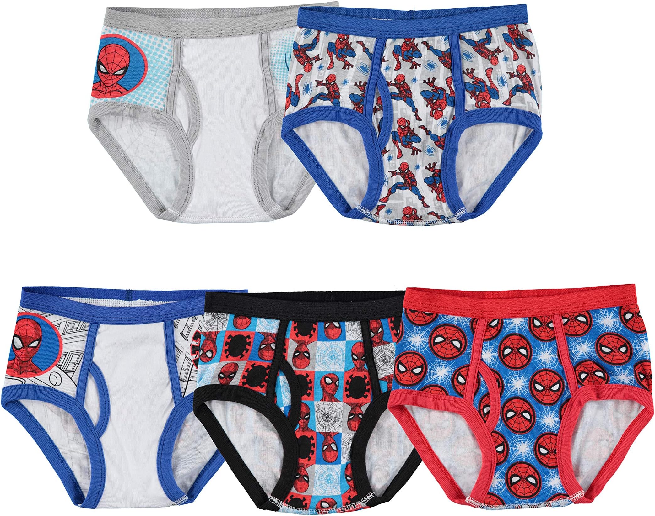 boys 100% Combed Cotton Brief Multipacks With Multiple Print Choices Available in Sizes 4, 6, 8, 10, and 12
