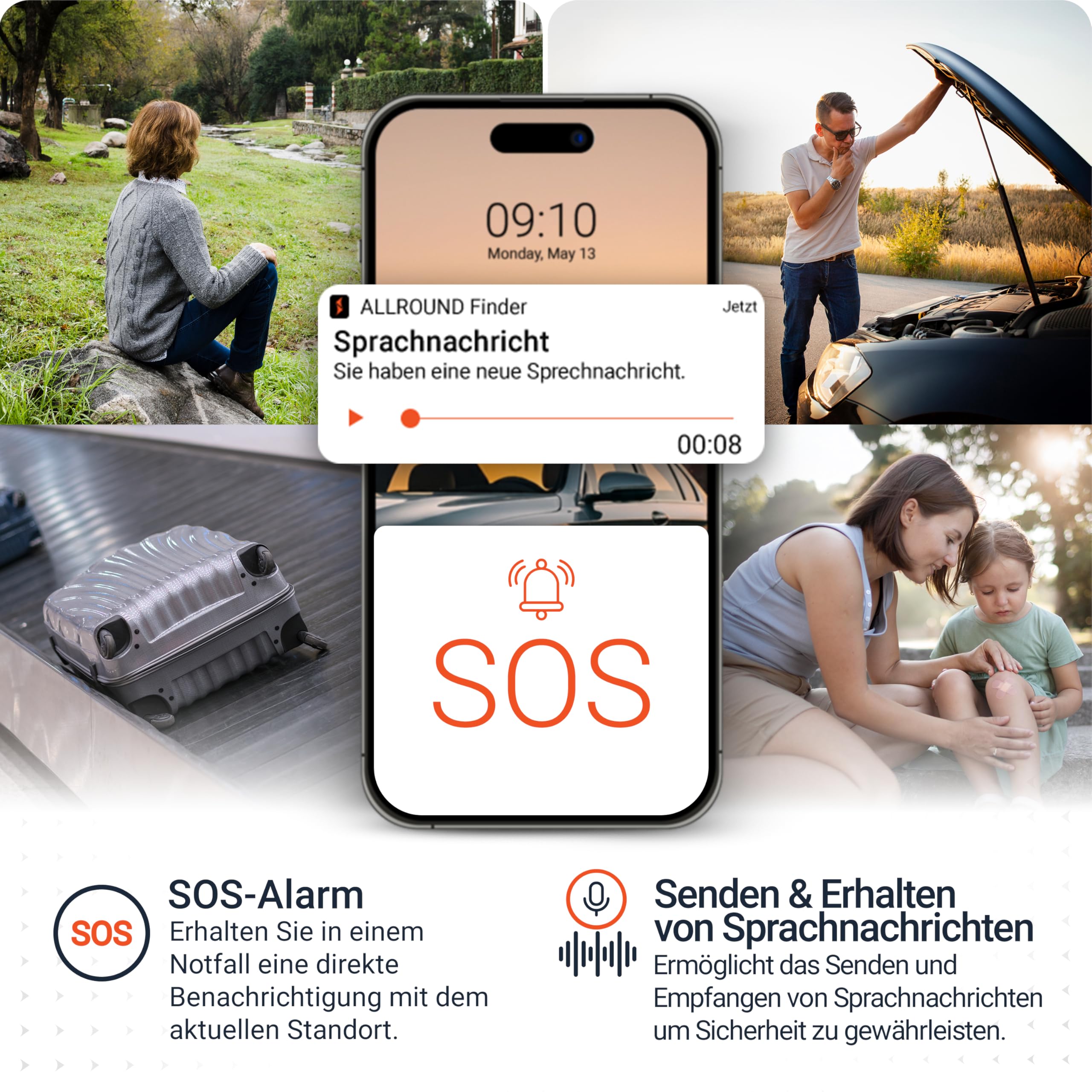 PAJ GPS Allround Finder 4G GPS Tracker ongeveer 20 dagen batterijduur (tot 40 dagen in Standby-Modus) live locatievolgsysteem voor Auto mensen