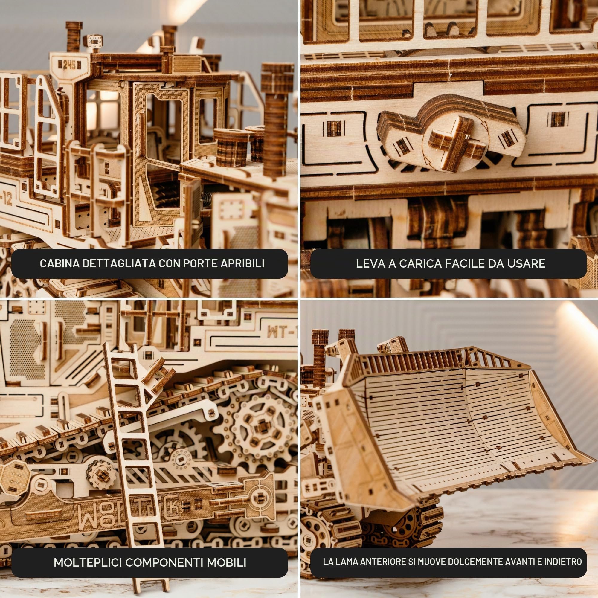 Wood Trick Terrain Titan - Cammina fino a 3,05 m - 48,3 x 27,9 cm - Foglio mobile e gancio posteriore - Puzzle 3D in legno per adulti da costruire - Modelli di ingegneria fai-da-te per