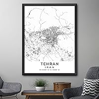Vista 4 de Mapa de Teherán, Irán, Light 2 (18x24)