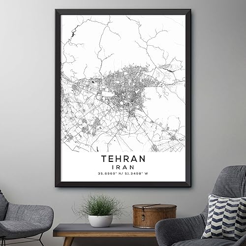 Miniatura 4 de Mapa de Teherán, Irán, Light 2 (18x24)