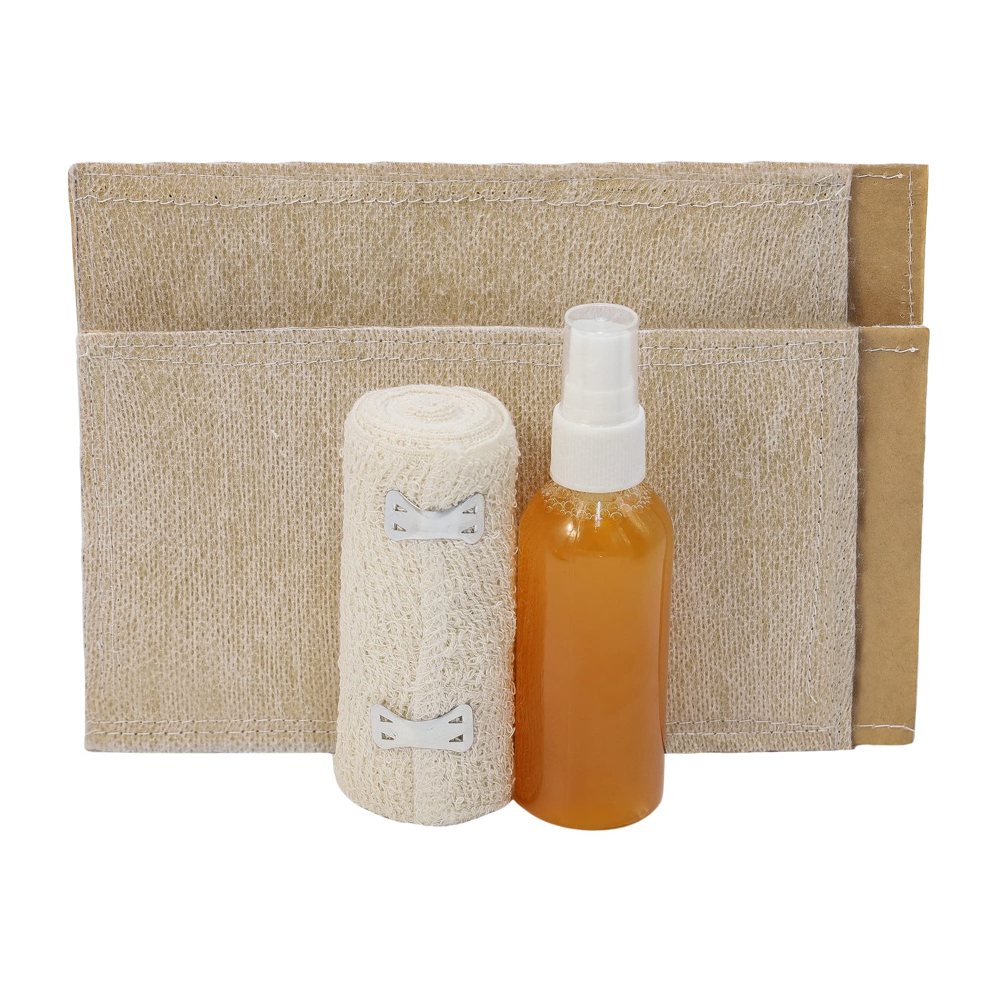 RBD Rapid Pain Relief Spray, Gauze, and Bandages, X Pc. Kit, Soothe Sore Muscles, Joint Aches, Inflammation, Swelling, General Soreness, Back and Body, Brown, 75 ml