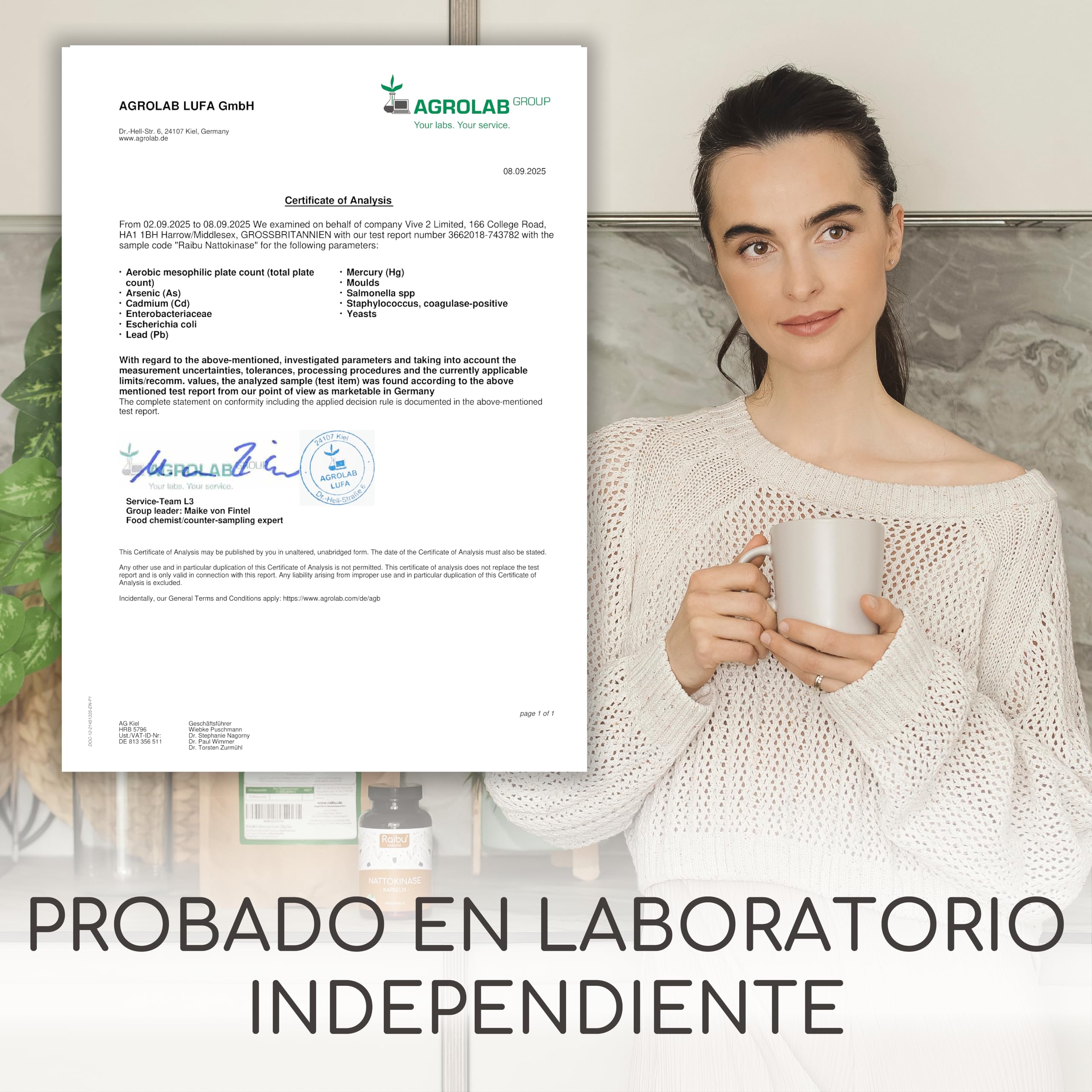 Raibu Nattokinase 240 Cápsulas - 100 mg de Alta Potencia (20.000 FU/g) - Suministro para 8 Meses & Vegano - Natto de Soja - Pureza y Calidad Certificadas