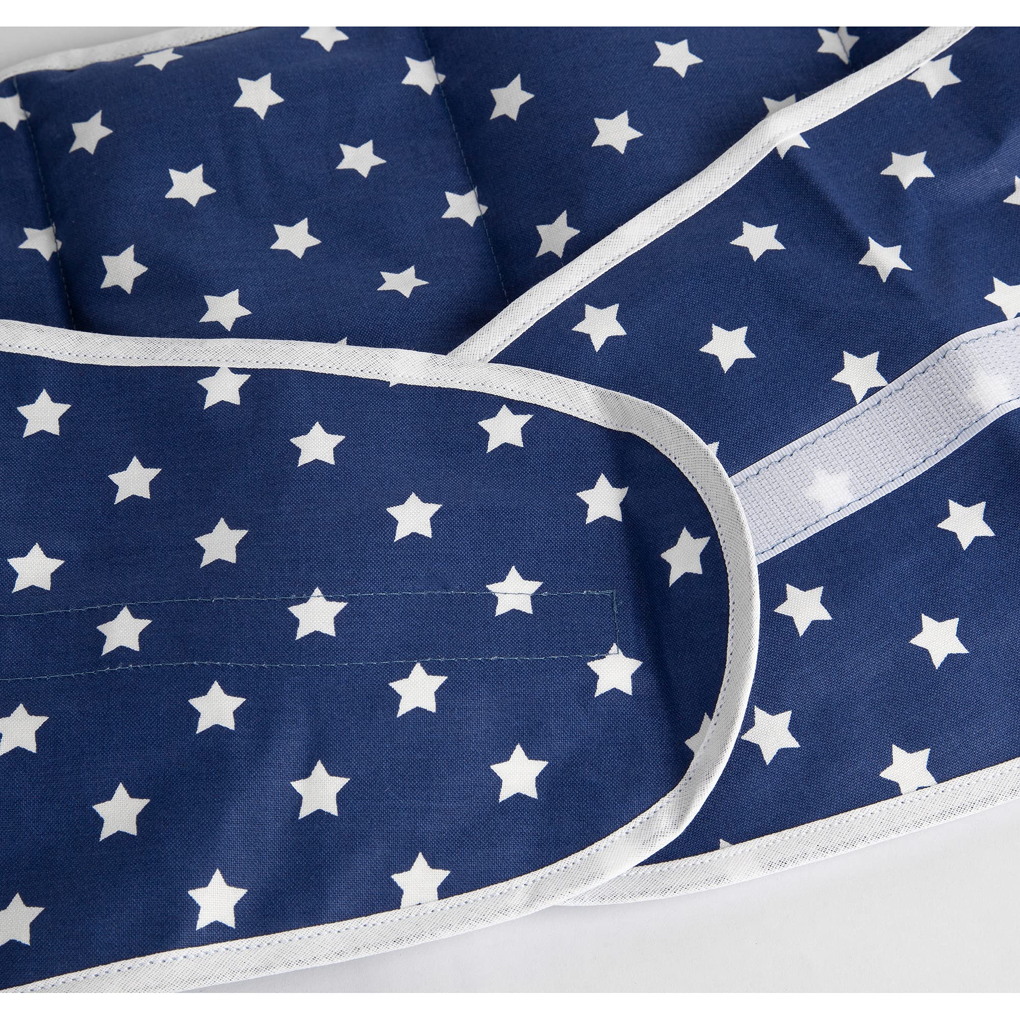 Cojín termico XXL con semillas de grosella, compartimentado en 7, con cierre adhesivo, aprox. 135cm. - estrella azul - Cinto termico lumbar