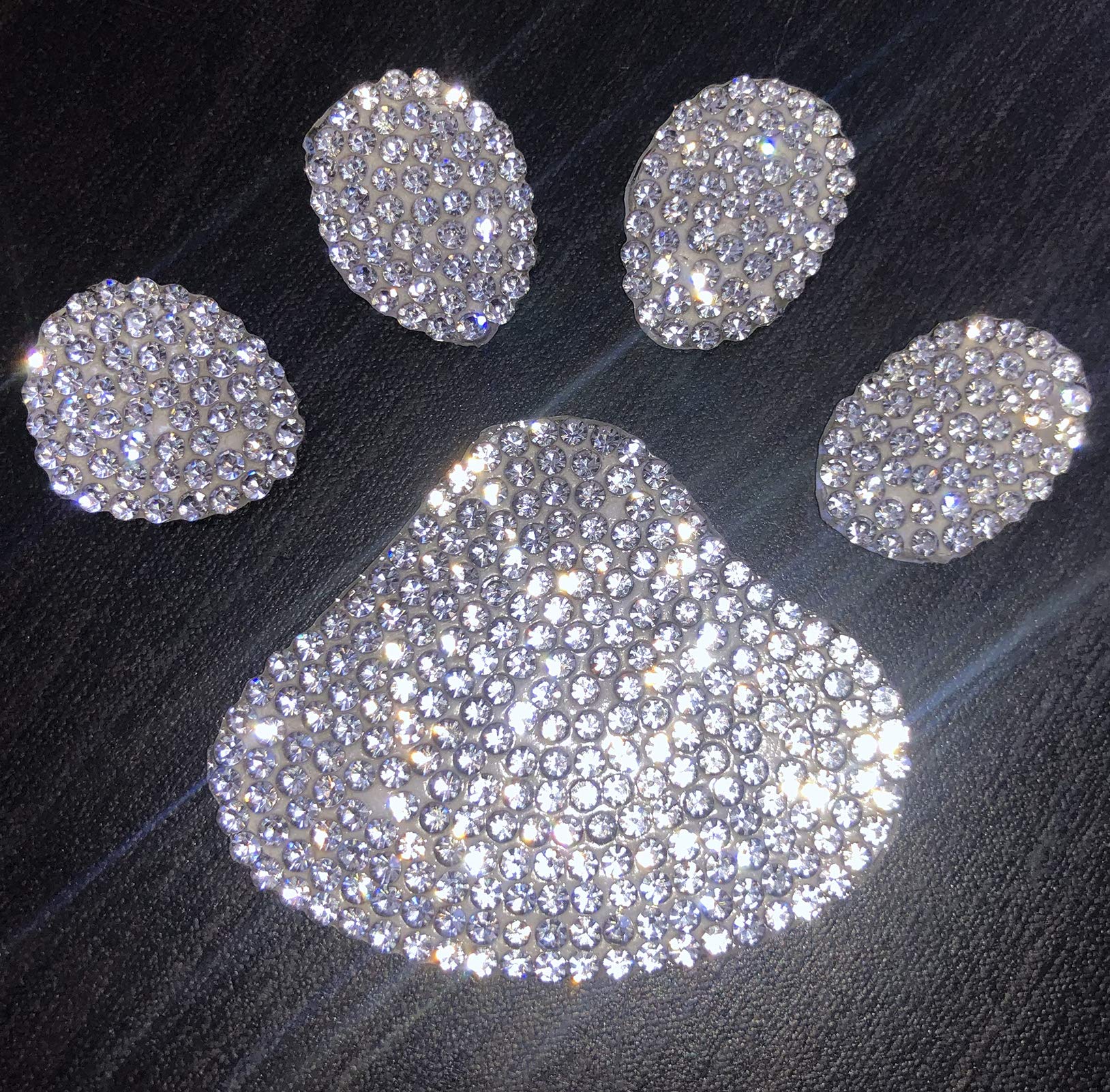LZLRUN 4PCS  3D Chrome Dog Paw Footprint Sticker Decal Auto Car Emblem Decal Decoration: Crystal
