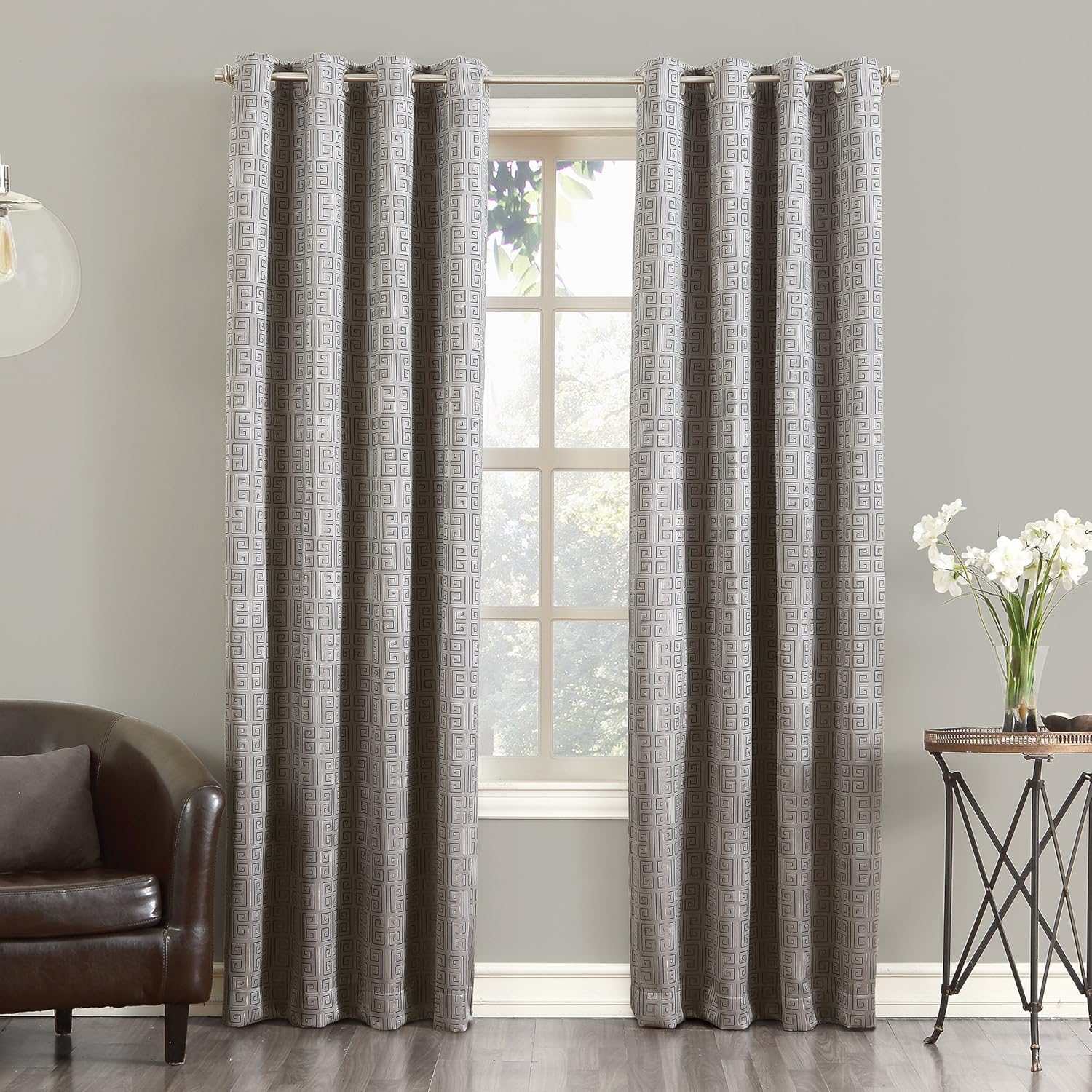Sun Zero 48300 Theodore Blackout Lined Single Curtain Panel, 52" x 63", Gray