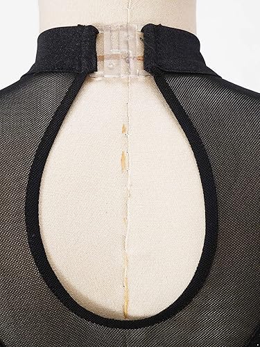 Miniatura 31 de Loyan Vestido de patinaje artístico brillante para niñas y niñas, de malla, de manga larga, patinaje sobre ruedas, competición de baile Rosa