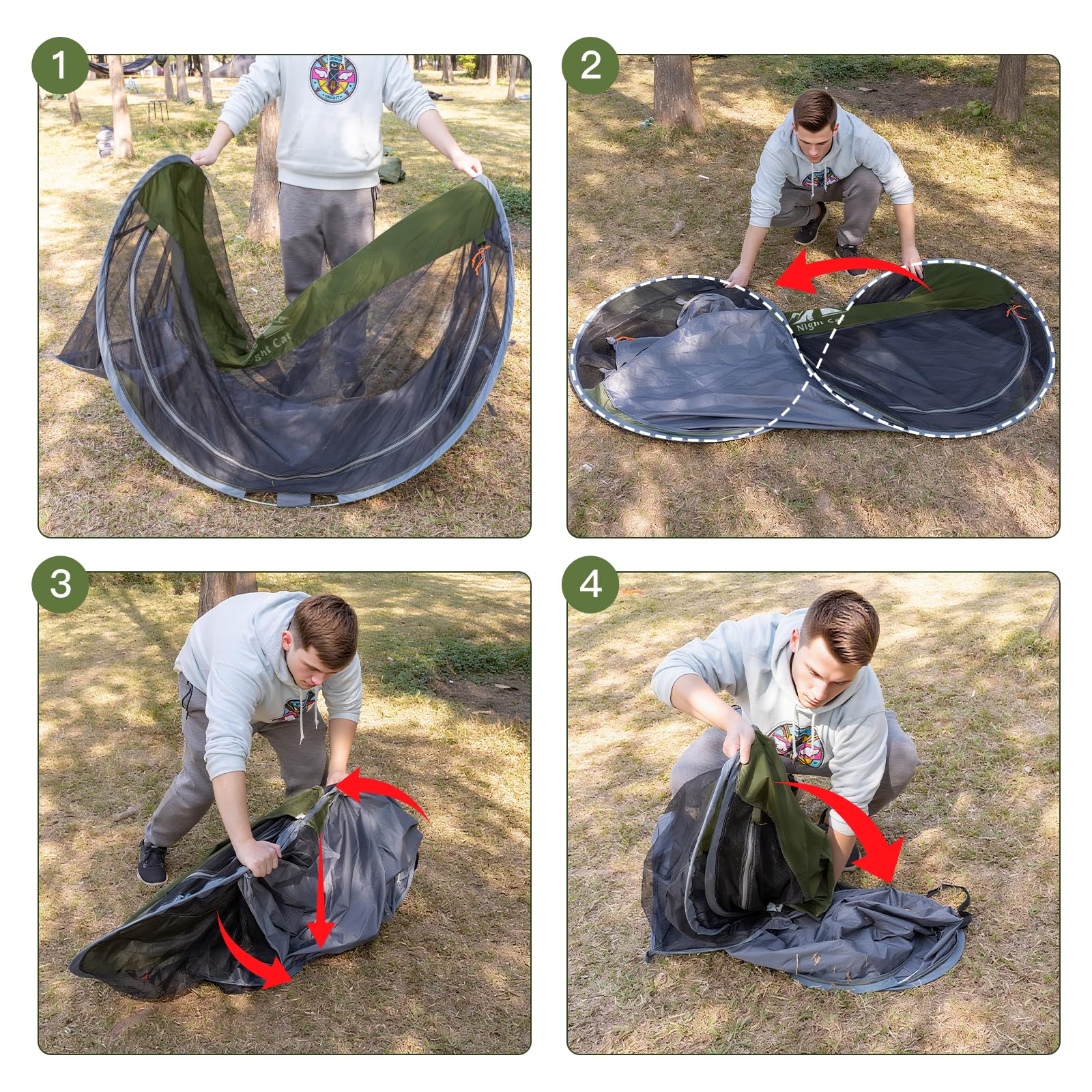 Night Cat Mosquitera Plegable 1 Persona para Trekking Camping