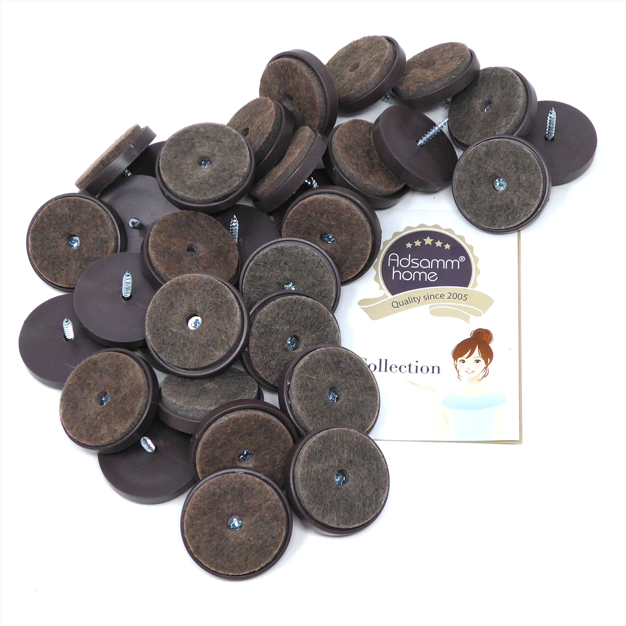 Adsamm® / 300 X Patins En Feutre/Bruns/ 14 Mm/Rond / 1,5 Mm