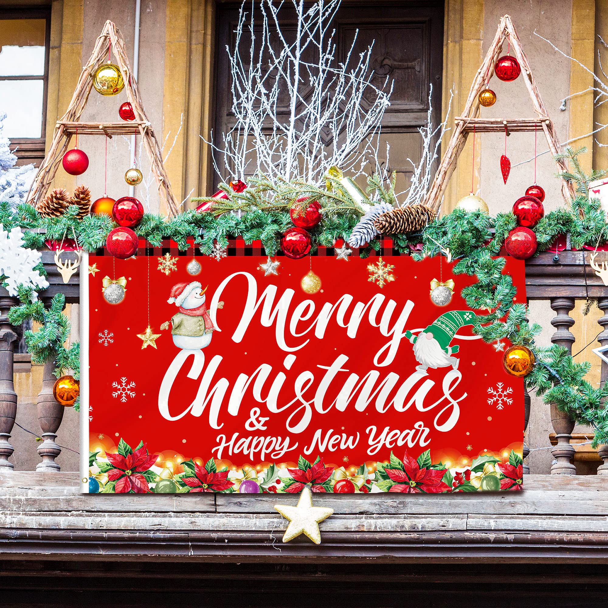 Amazon.co.jp: クリスマスフラッグ 3x5 アウトドア、メリークリスマス