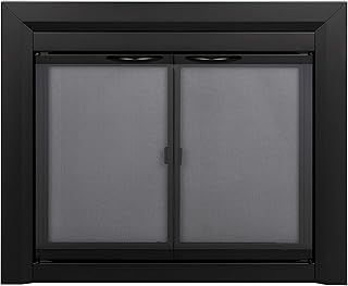 Pleasant Hearth Carlisle Fireplace Glass Door, Medium (CL-3001), Black