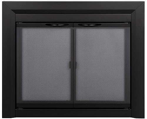 Pleasant Hearth Carlisle Fireplace Glass Door, Medium (CL-3001), Black