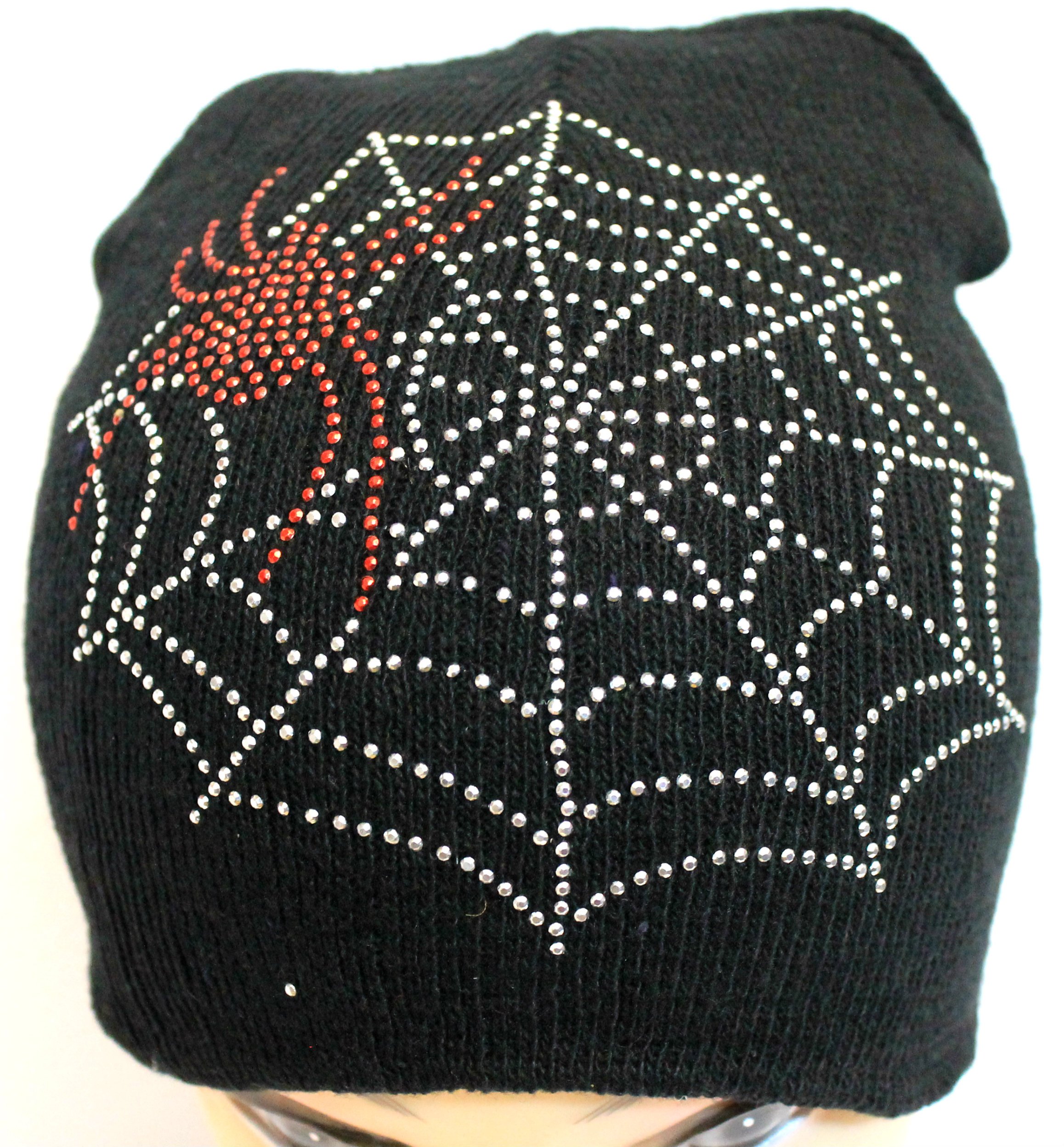 Spider Rhinestone Web Design Knit Knitted Hat Fashion Cap Beanie Beret Hats x2