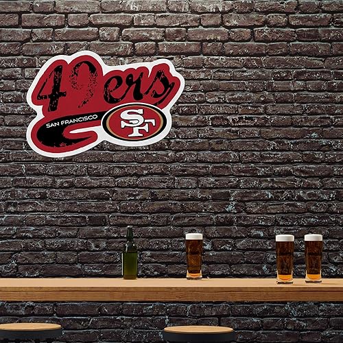 Miniatura 9 de Rico Industries Banderín de fútbol americano de la NFL con corte desgastado, decoración del hogar y la sala de estar, fieltro suave EZ para colgar