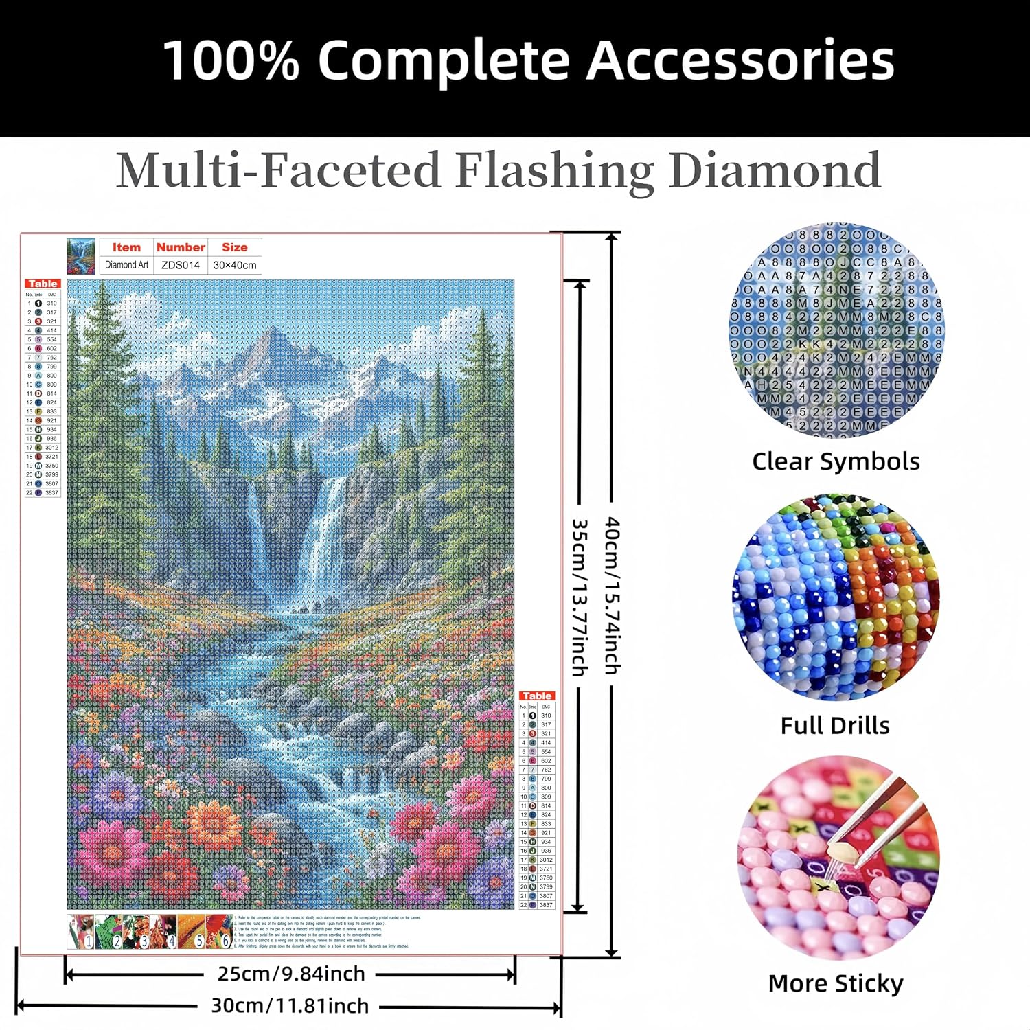 Piousz Landscape Round Diamond Painting Kits for Adults, 12x16 Inch image 3