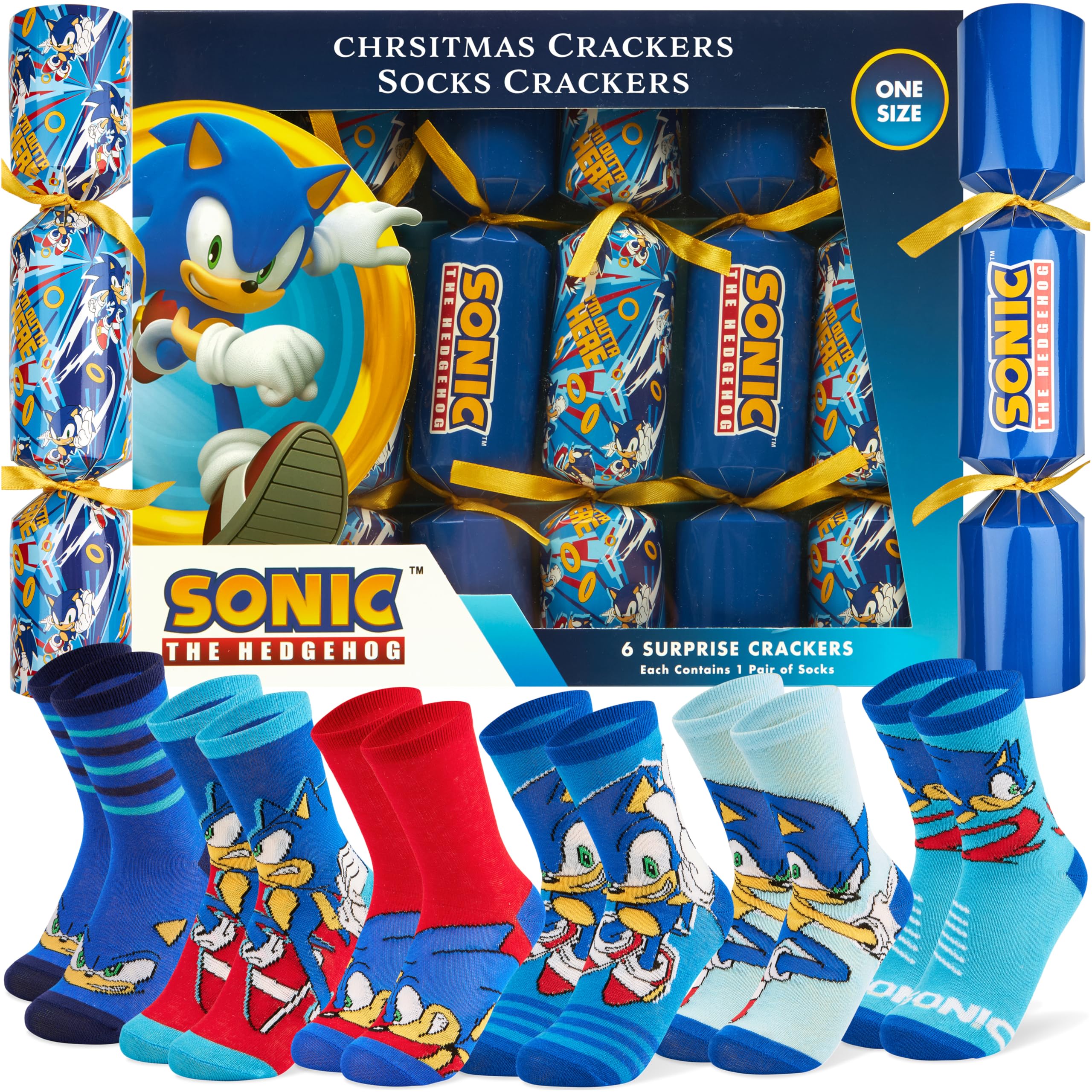 Sonic the Hedgehog - Christmas Crackers - Kids - Novelty Socks
