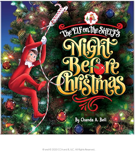 Elf on the Shelf Night Before Christmas Hardback Book - Elf on the Shelf Accessories - Elf on the Shelf Props - I'm Back Welcome Arrival Christmas Elf Ideas - Elf Toys - Elf Gifts for Kids