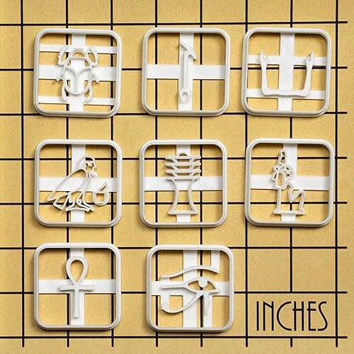 Miniatura 3 de Juego de 8 cortadores de galletas jeroglíficos egipcios, 8 piezas - Bakerlogy