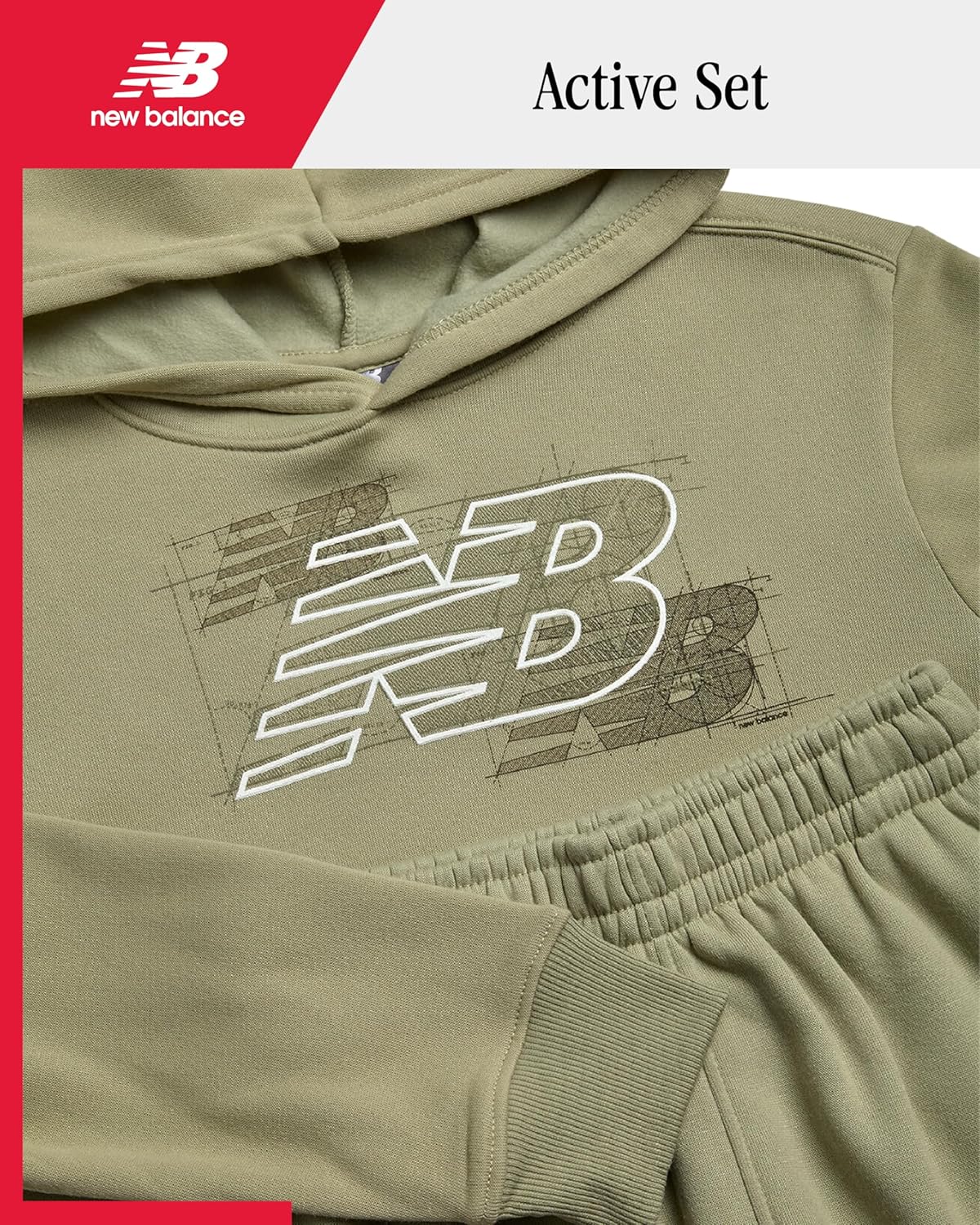 New Balance Boys Sweat Suit Set - 2 Piece Soft Fleece Pullover Hoodie & Jogger Sweatpants for Boys Tracksuit Set (8-16) - Image 2