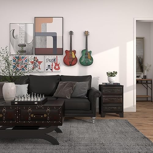 Miniatura 11 de Deco 79 Guitarra de metal para decoración de pared para el hogar, juego de 2 arte de pared de 14 x 4 x 35 pulgadas, multicolor