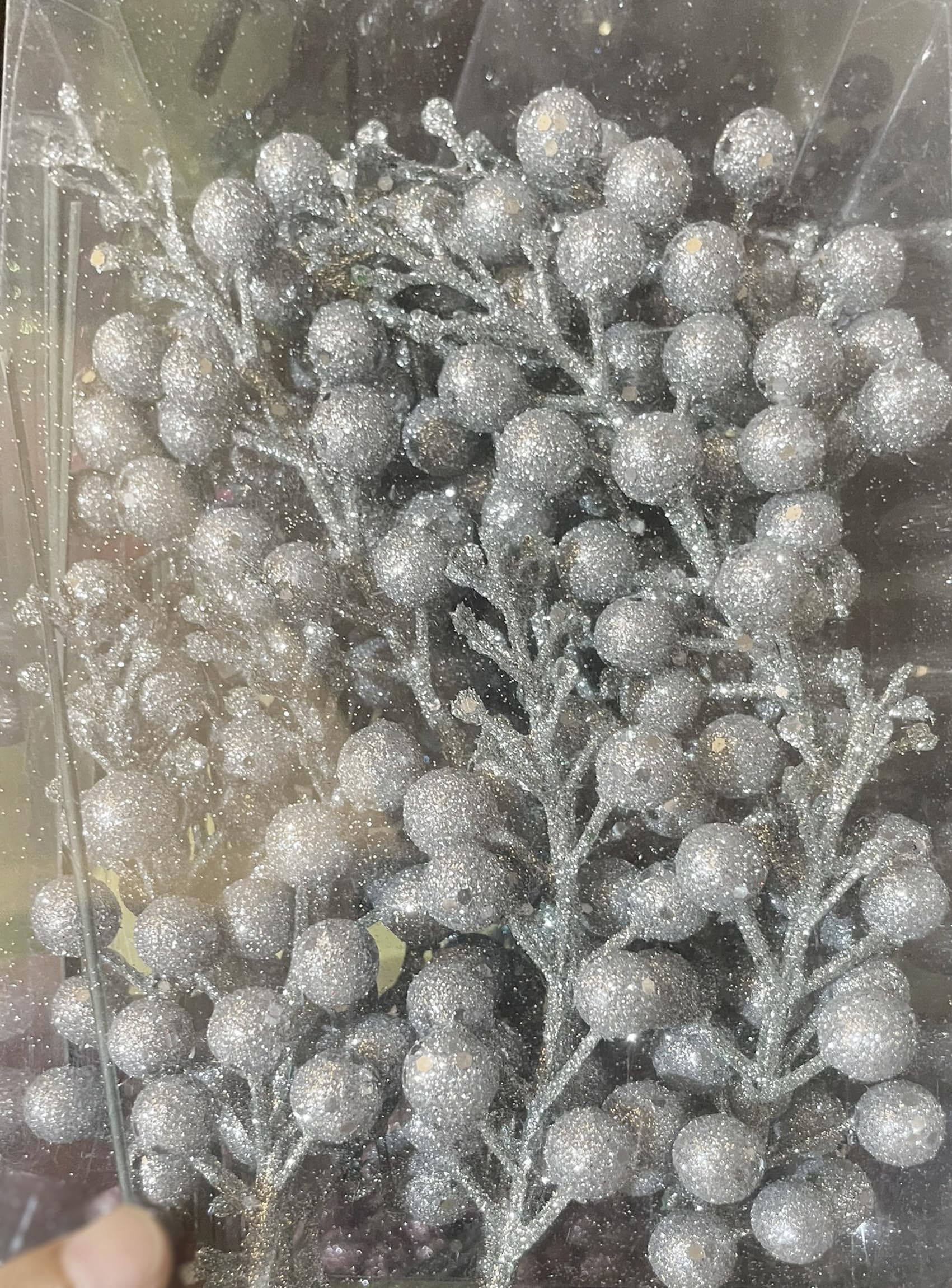 YYCRAFT Glitter Berries Stems, Artificial Berries Picks for Christmas Tree Ornaments DIY Xmas Wreath, Crafts - Image 3