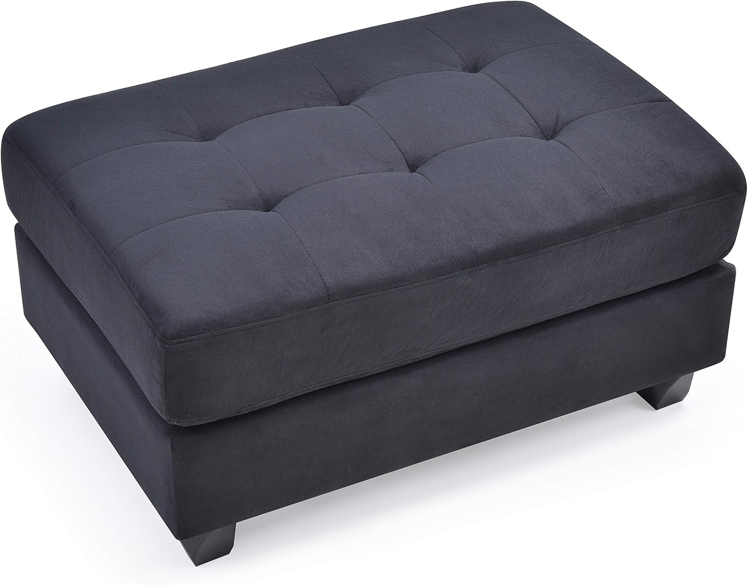Glory Furniture Ottoman, Black Micro Suede