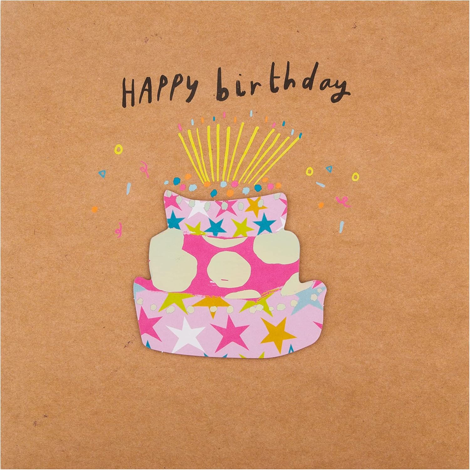 Hallmark Birthday Card, Fun & Colourful Cake Design, for Friend, Kraft, Pink