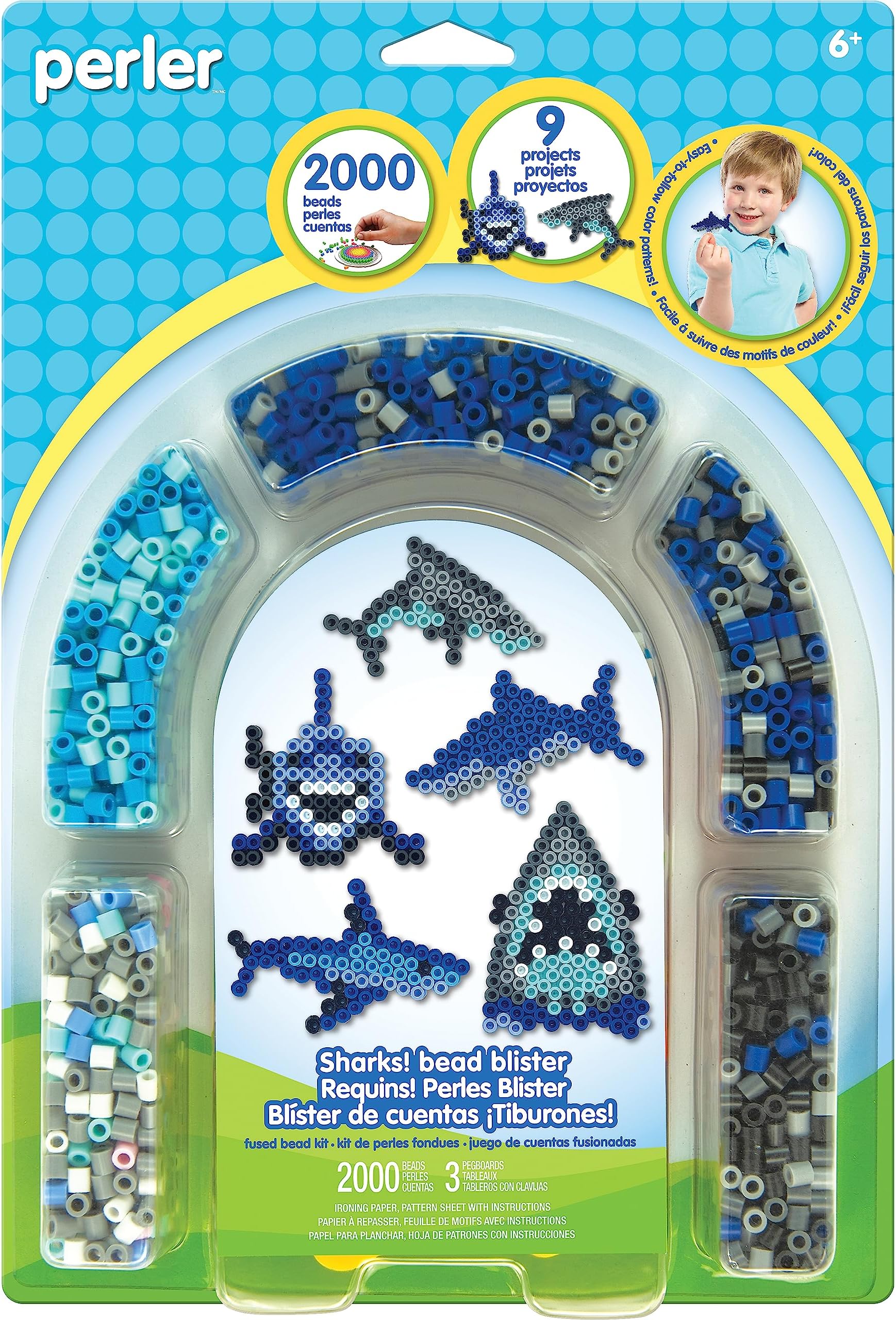 Perler Bead 'Shark' Fuse Bead Activity Kit for Kids Crafts