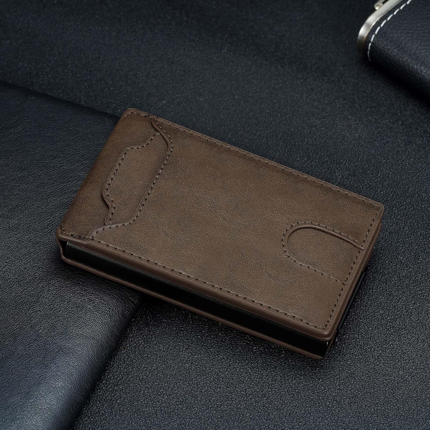 Card Wallet for Men Slim Minimalist: Smart Pop Up Wallets with Money Clip - RFID Front Pocket Credit Card Holder - Gift for Men Husband - Image 6