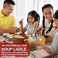 Vista 6 de Juego de cucharón y colador para ollas calientes – Shabu Shabu Shabu Kit de accesorios para ollas calientes, cucharas y cucharas de acero inoxidable