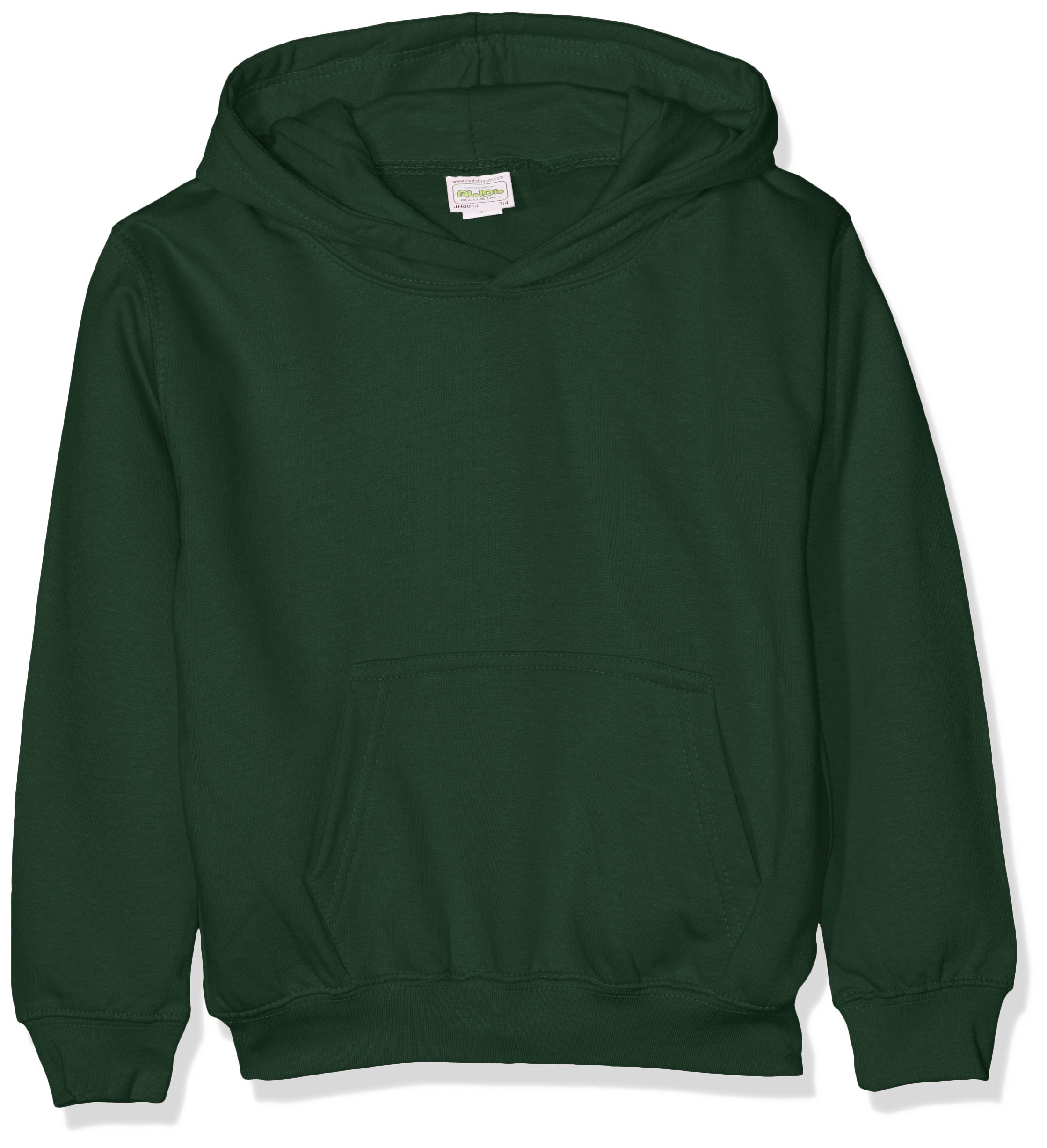 AWDis Boy's Kids Hoodie, Green (Bottle Green), Medium