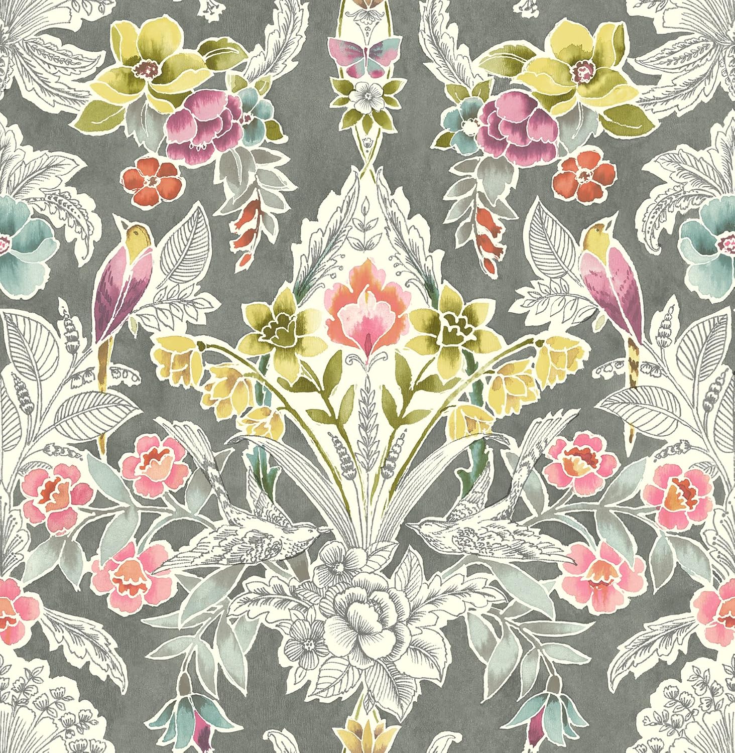NuWallpaper NUS4049 Peach Summer Love Peel & Stick Wallpaper, Pink