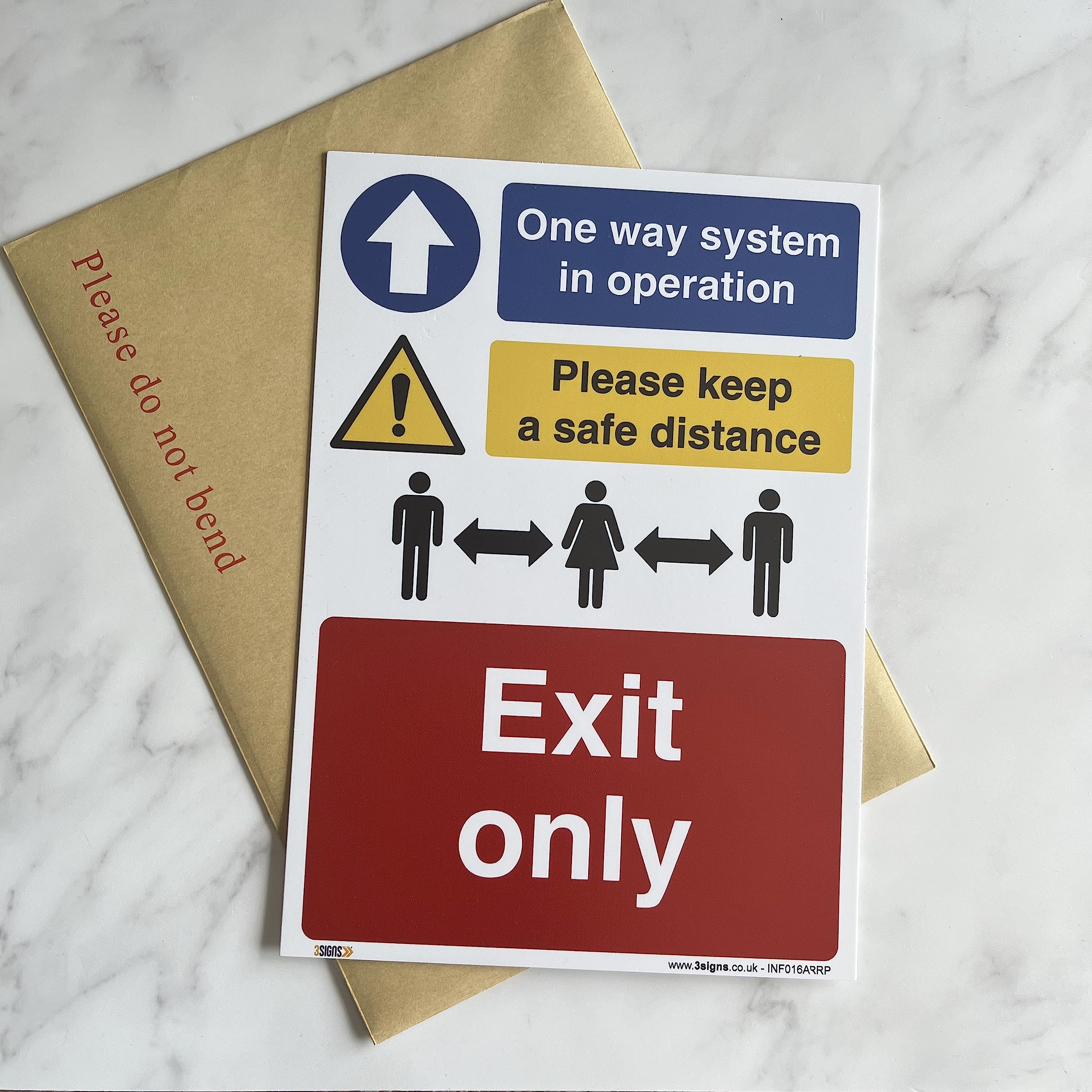 Cartello Exit Only A3 420x297 Mm – Plastica Rigida 1 Mm – One Way System E Distanziamento Sociale