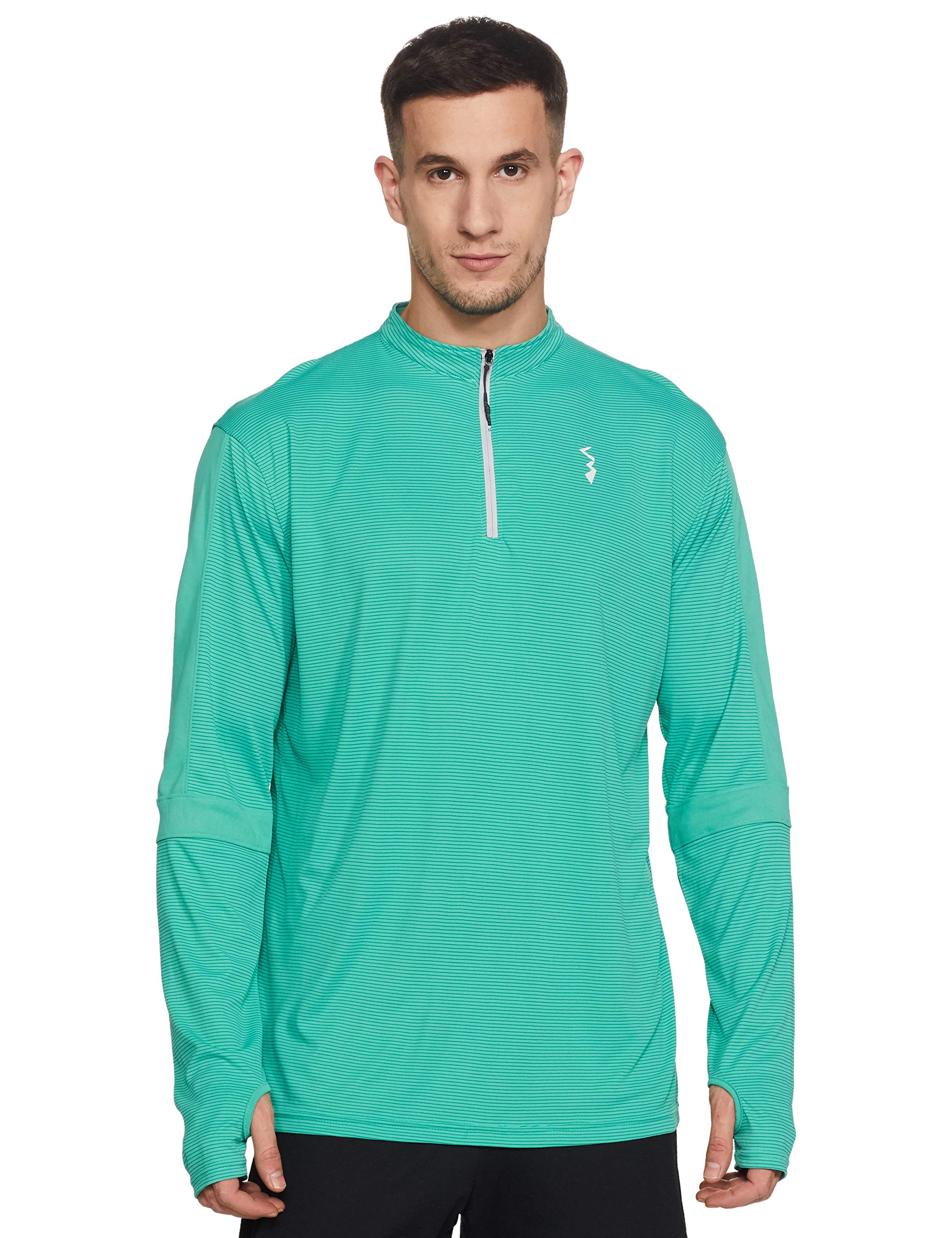 cahoot Campus Sutra Men's Solid Mint Green Mock Neck Dri-Fit Activewear T-Shirt Regular Fit for Casual Wear | Structured T-Shirt Crafted with Comfort Fit and High-Performance for Everyday Wear-picture-11