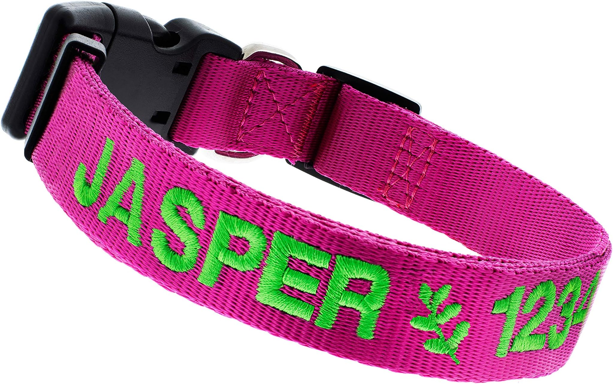 Personalized Dog Collar, Custom Embroidered Collars w Text and Phone Number | 4 Adjustable Sizes - 8 Colors | - Safe&Secure Pet Collars with ID, Pet Name for Boy, Girl Dogs, Puppy