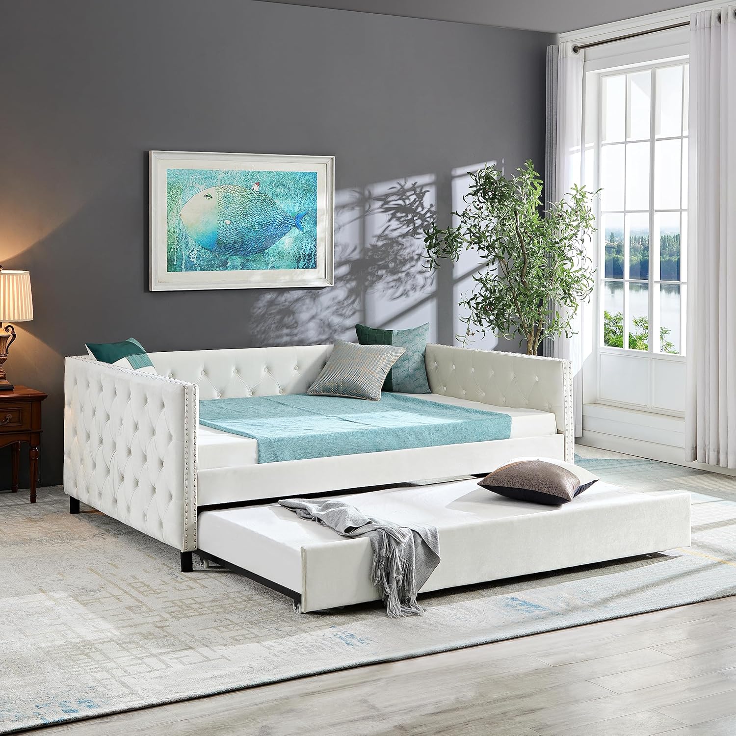 Royard Oaktree Daybed with Trundle Upgraded Velvet