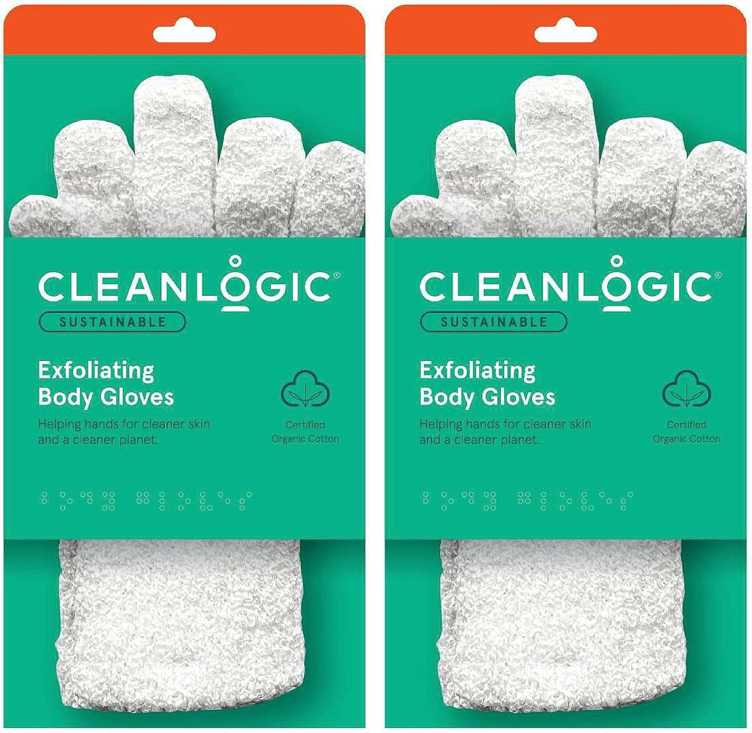 Cleanlogic - Bath Gloves Exfoliating - 2 CT