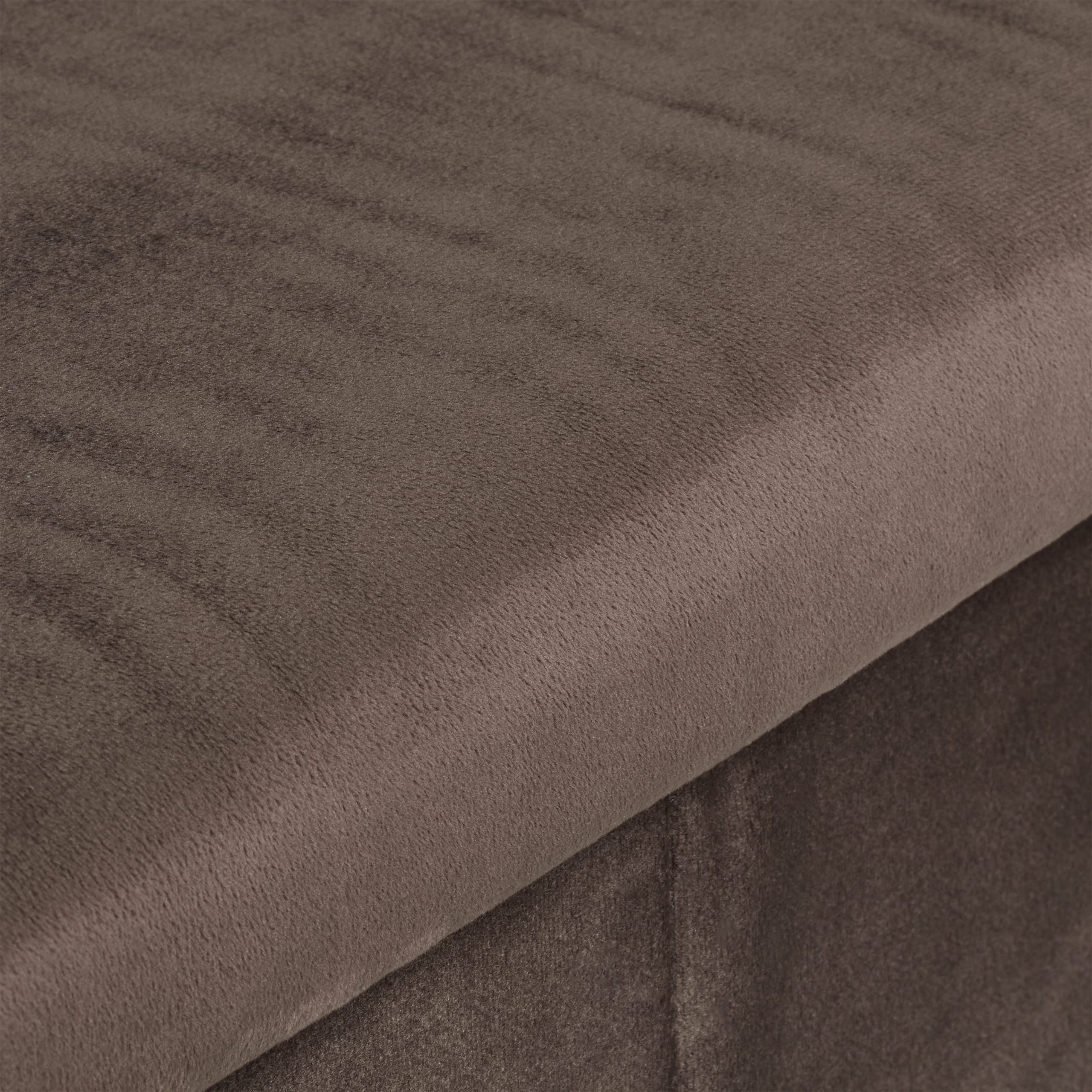 Relaxdays Banco Almacenaje, Funda de Terciopelo, 80 L, Salón, Dormitorio, Baúl Almacenamiento, 38 x 77 x 39 cm, Marrón