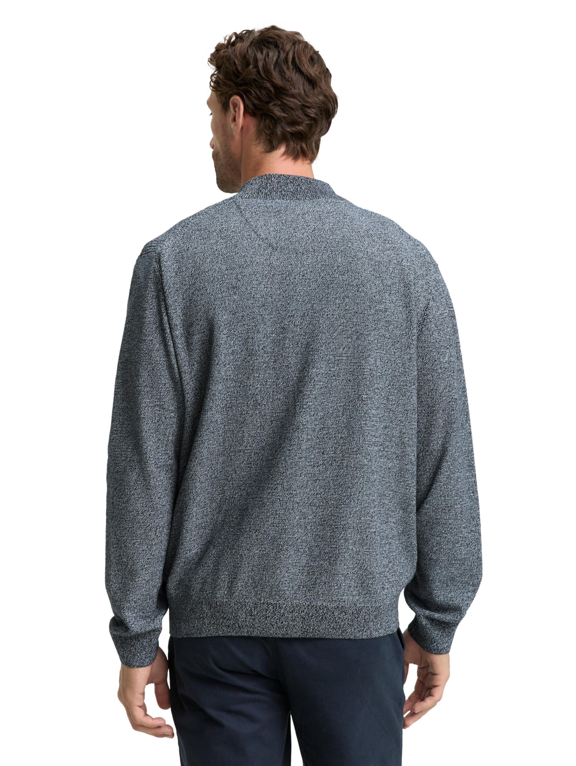 TOM TAILOR Herren 1047998 Strickjacke mit Stehkragen