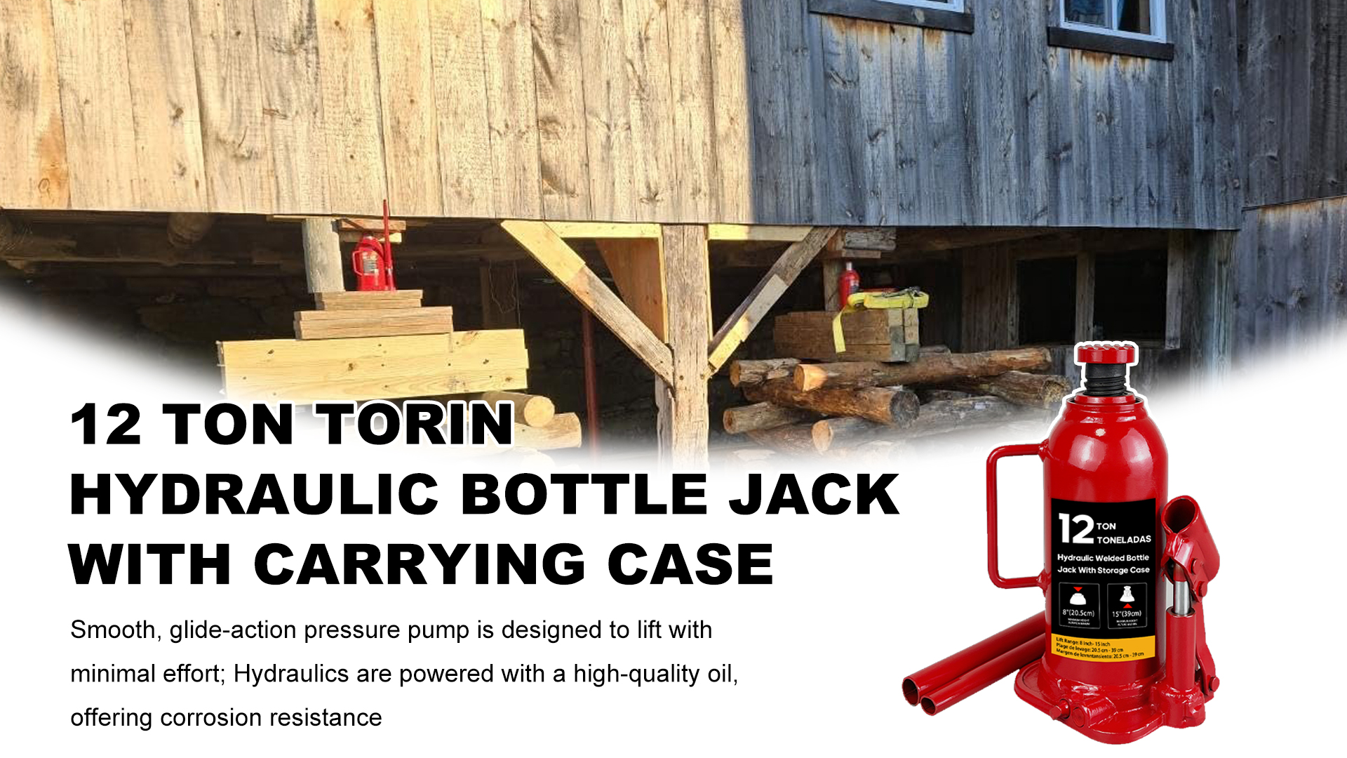 TCE AT92003BU Torin Hydraulic Welded Bottle Jack, 20 Ton (40,000 Lb - View #4