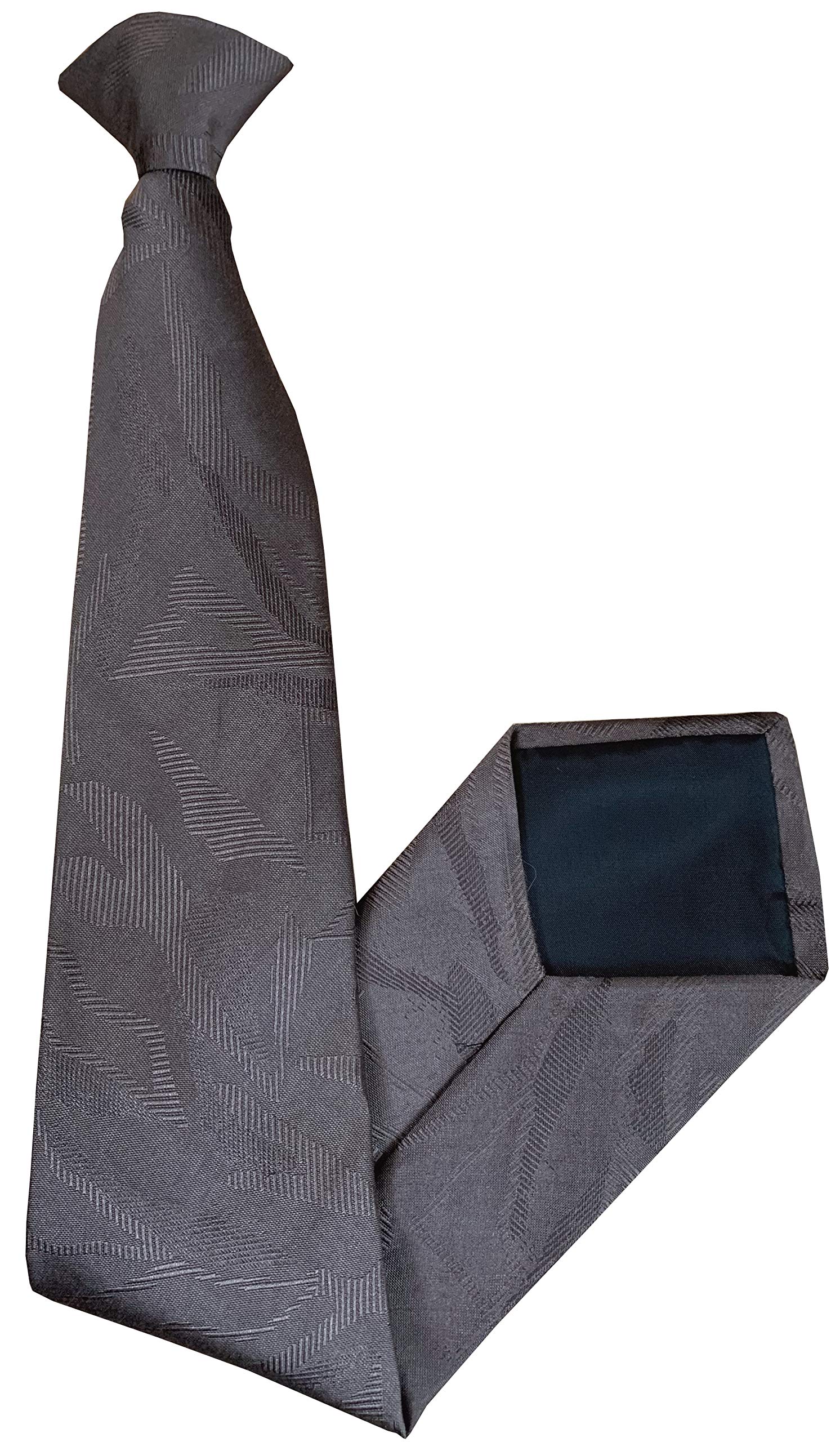 Great British Tie Club Men's Taupe Silk Patterned Clip On Tie