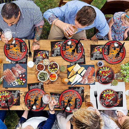 Miniatura 157 de gisgfim 96 piezas de suministros de fiesta de cumpleaños de pollo, platos de papel, servilletas de fiesta temática de pollo, decoraciones