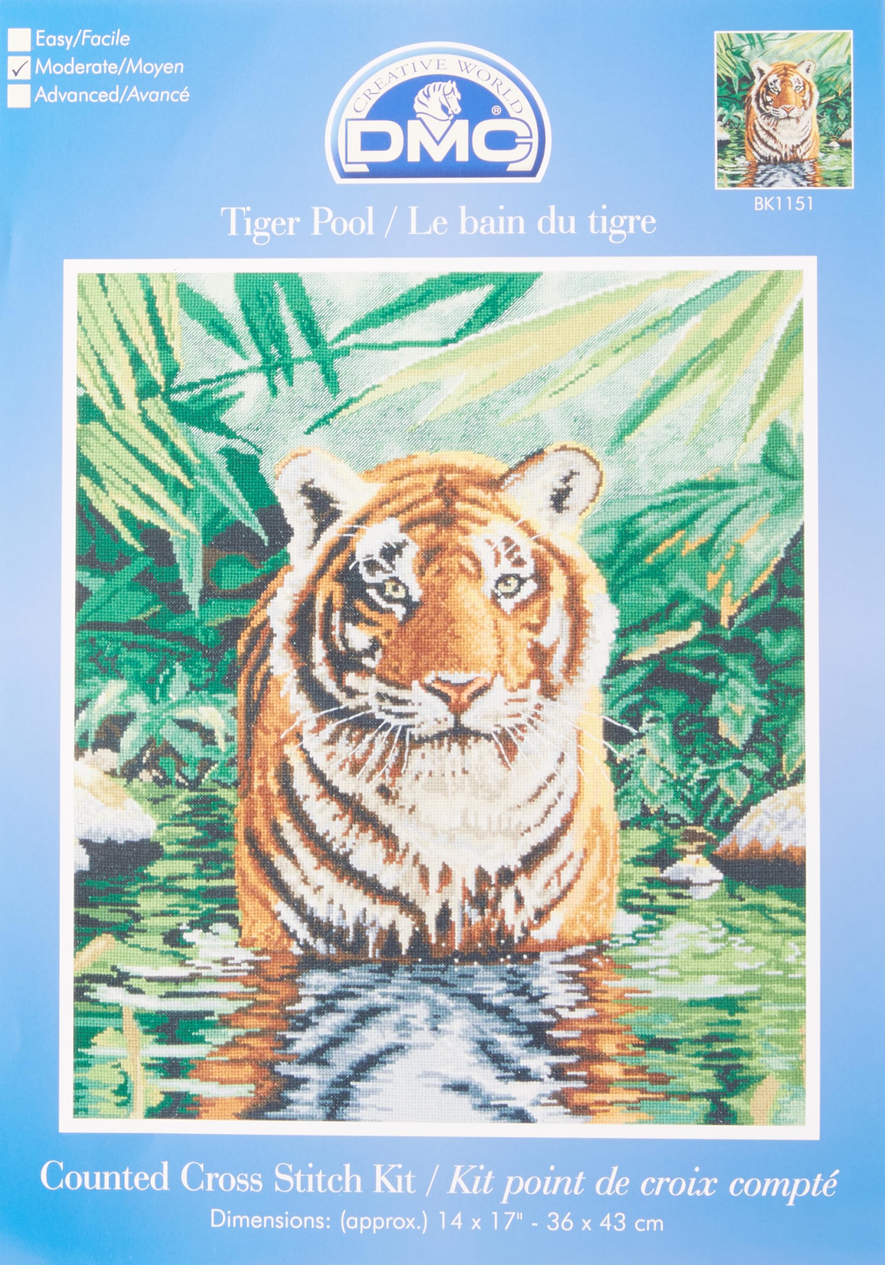 DMC Cross Stitch Kit - Tiger Pool BK1151