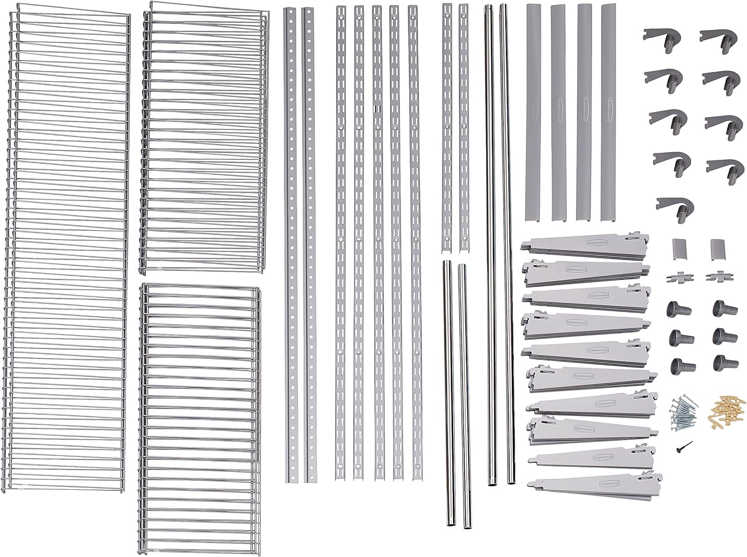 Rubbermaid Closet Storage Bundle with Shelving Kit and Hanging Rods