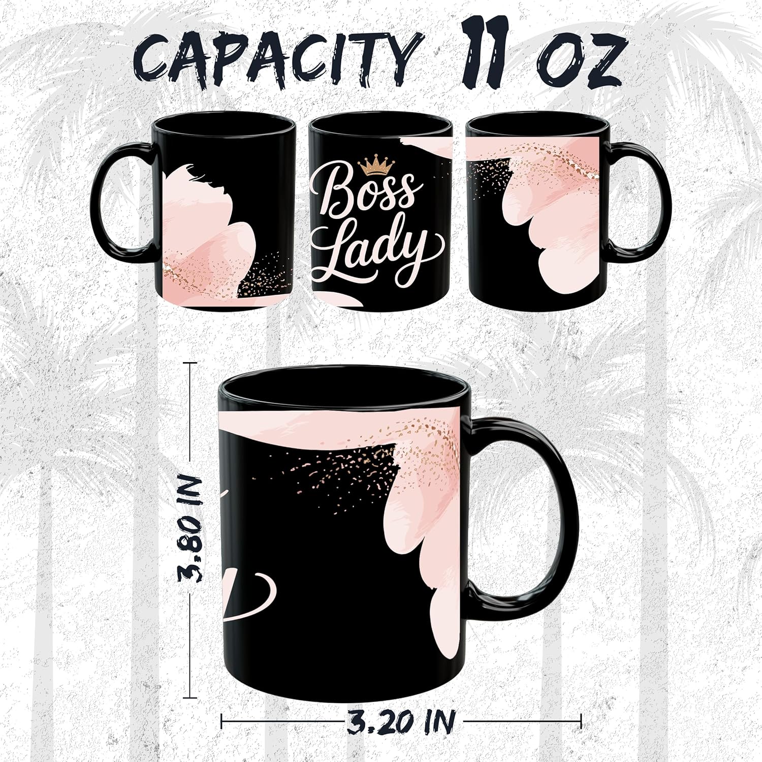 Boss Lady Ceramic Coffee Mug 11oz Girl Power Feminist Quote - Tea Coffee Mug with Comfortable Grip - Unique Fun Gift Cup for Office or Home - Vibrant Long-Lasting Print ID45211 - Image 2
